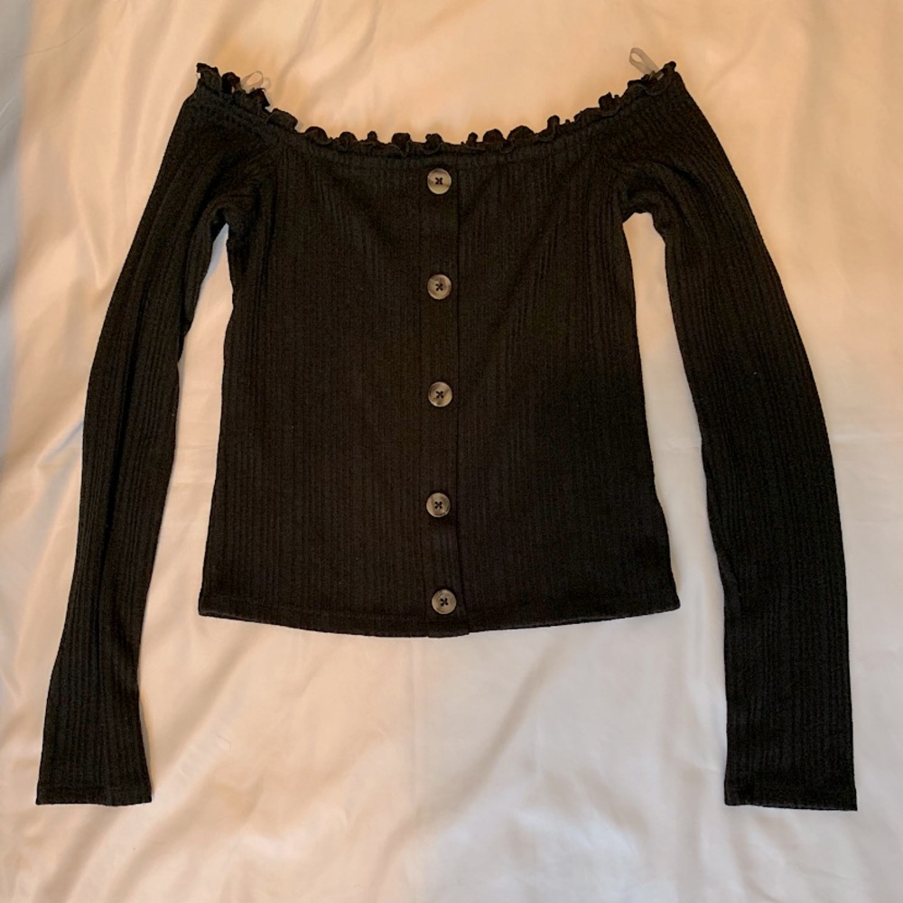 Aeropostale Long Sleeve Off The Shoulder Top